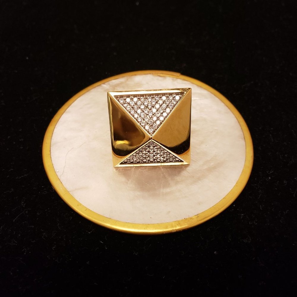 NOIR Pave Stud Ring (Gold)